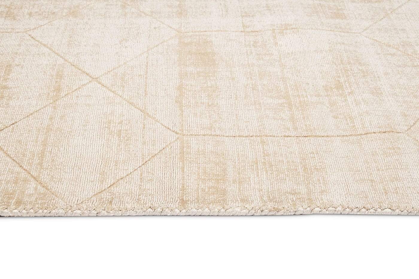 Parker Beige and Ivory Geometric Viscose Rug