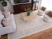 Patina Cream and Beige Distressed Washable Rug