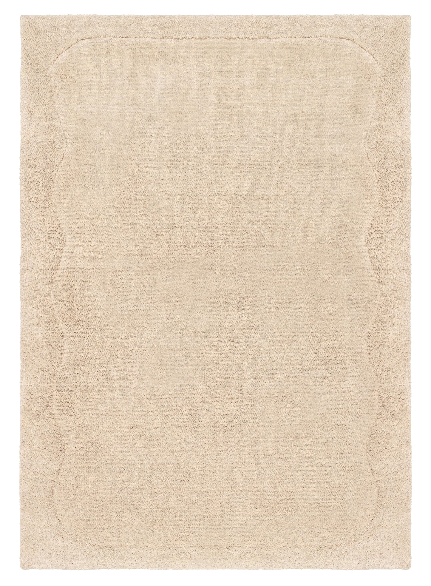 Pattie Cream Wiggle Border Wool Rug