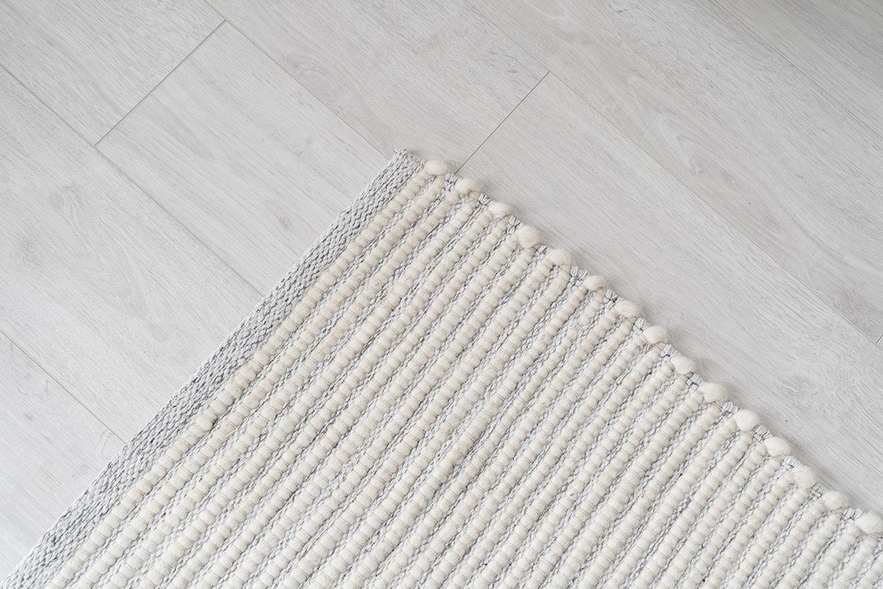 Pella Cream and Grey Textured Flatweave Rug