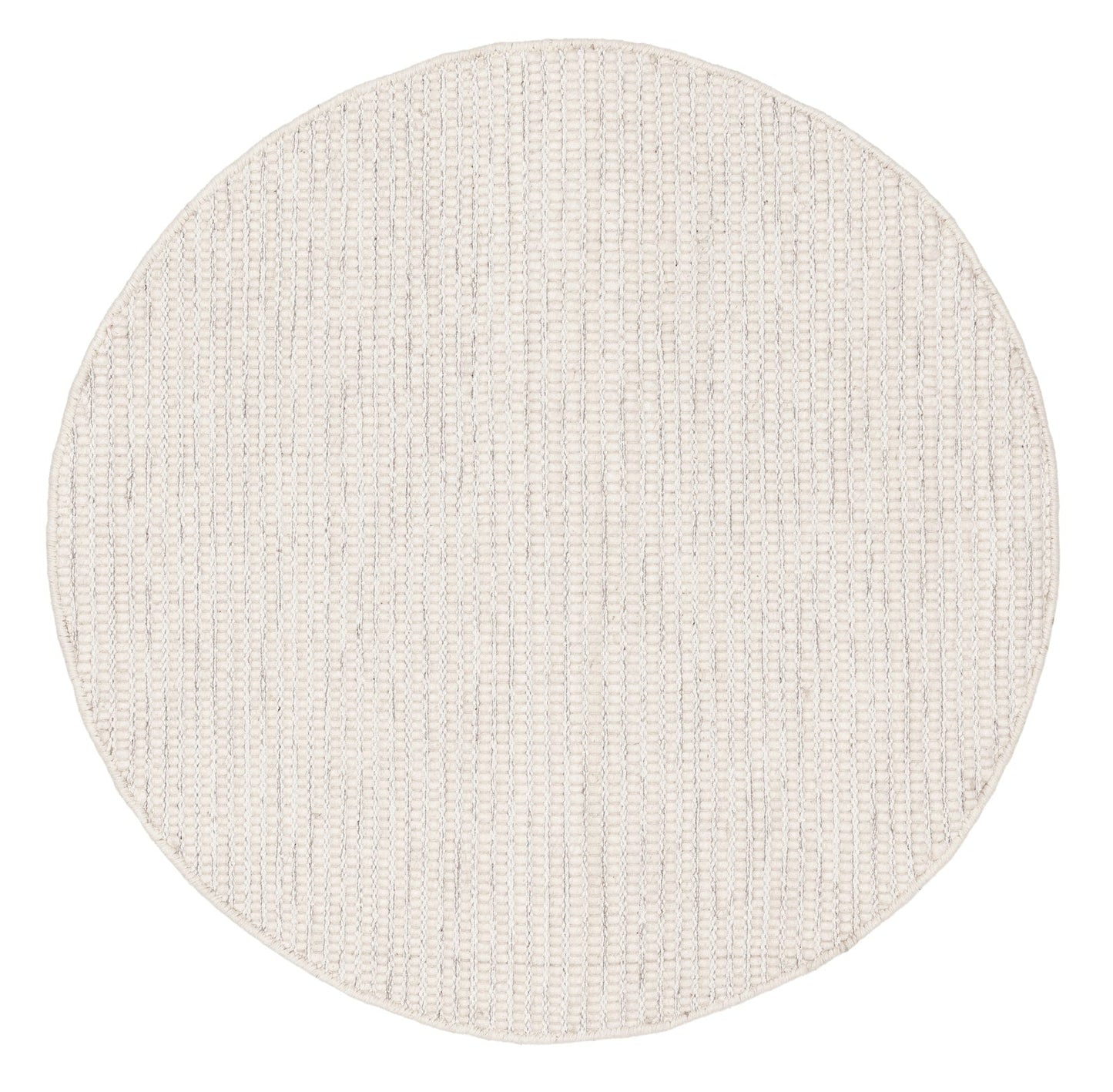 Pella Cream and Grey Textured Flatweave Round Rug