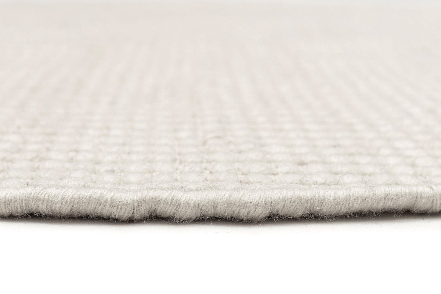 Pella Cream and Grey Textured Flatweave Round Rug