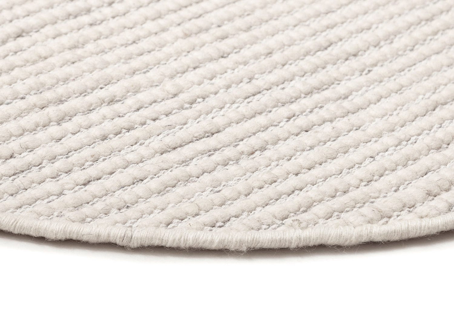 Pella Cream and Grey Textured Flatweave Round Rug