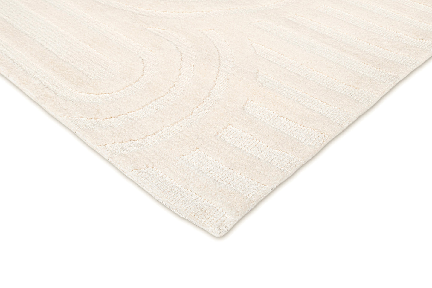 Penelope Ivory Cream Textured Rainbow Rug