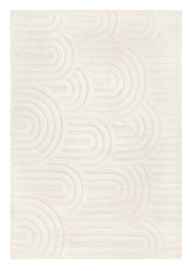 Penelope Ivory Cream Textured Rainbow Rug