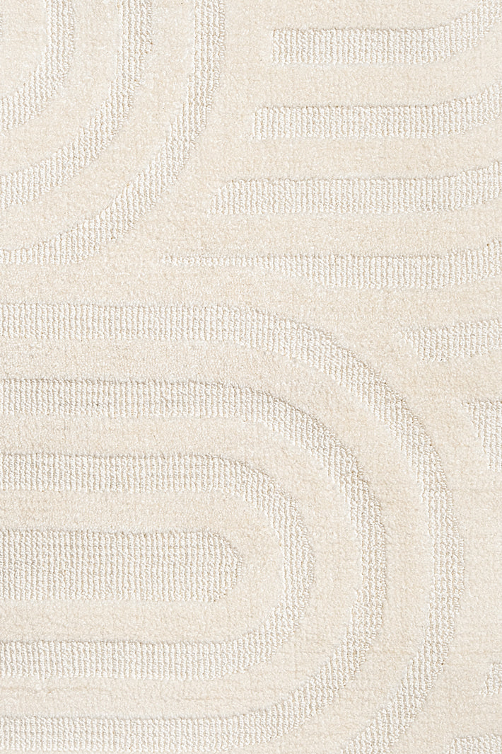 Penelope Ivory Cream Textured Rainbow Rug