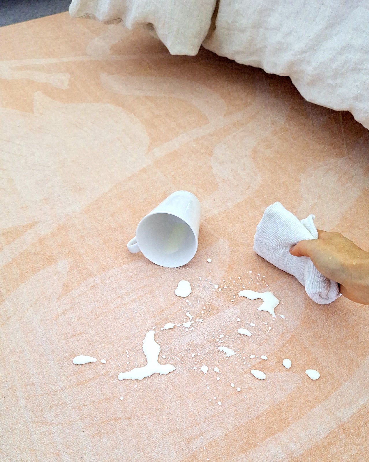 Pernilla Peach Botanical Washable Rug