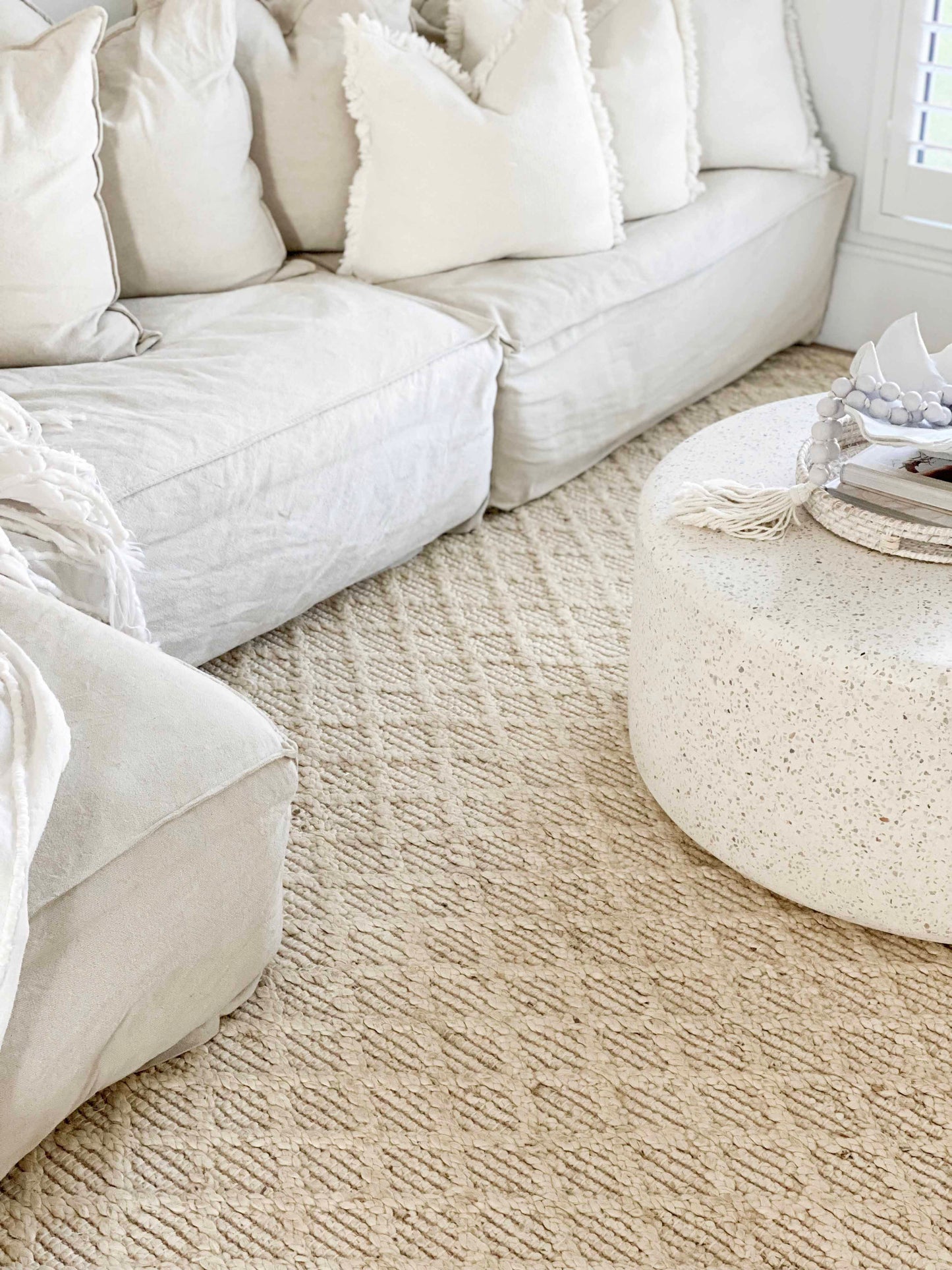 Piper Diamond Bleached Jute Rug