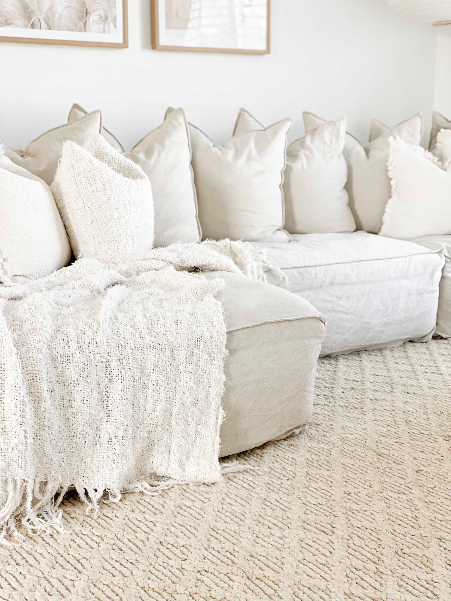 Piper Diamond Bleached Jute Rug