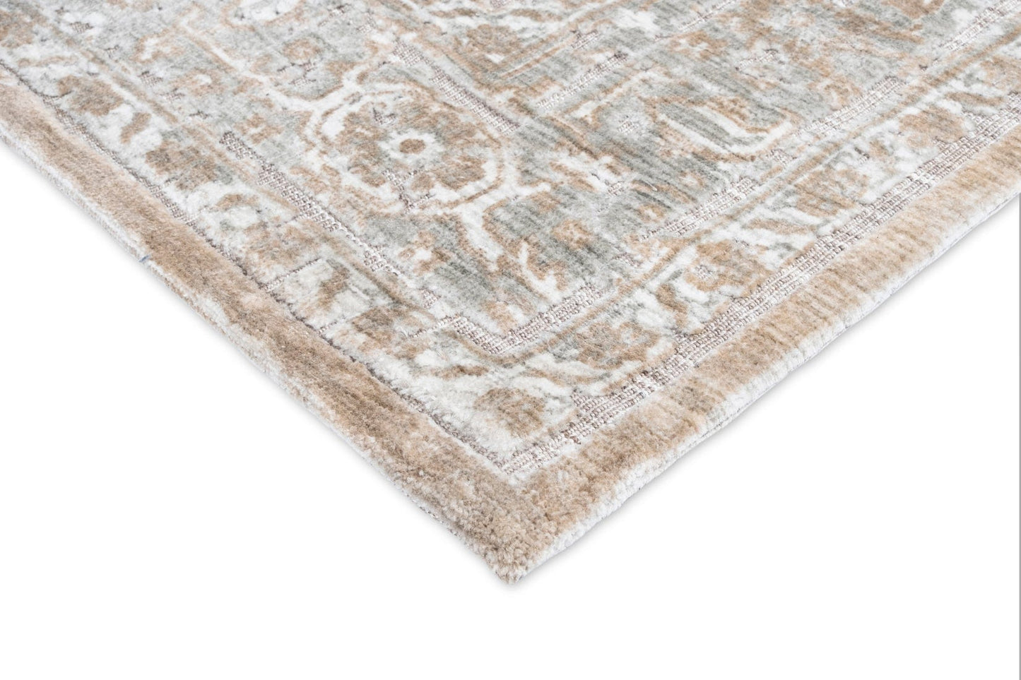 Piya Brown and Grey Traditional Distressed Rug