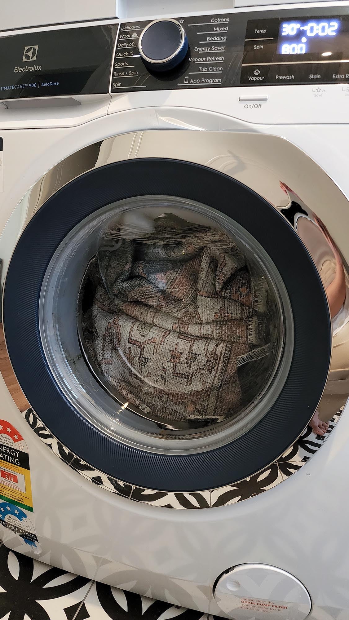 Priya Orange and Green Traditional Distressed Washable Rug