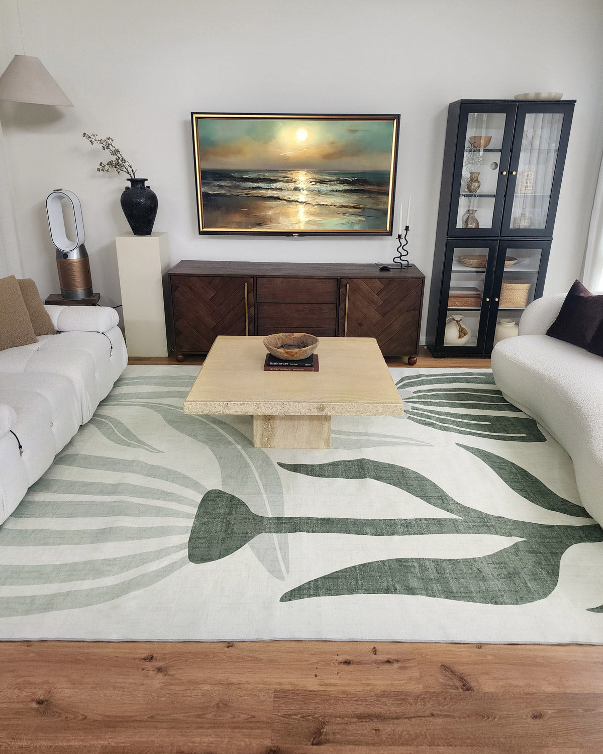Quella Green Botanical Washable Rug