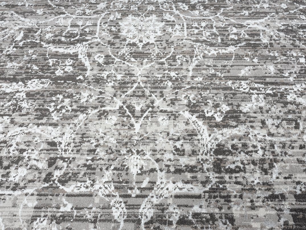 Raina Charcoal Grey And Ivory Traditional Distressed Runner Rug