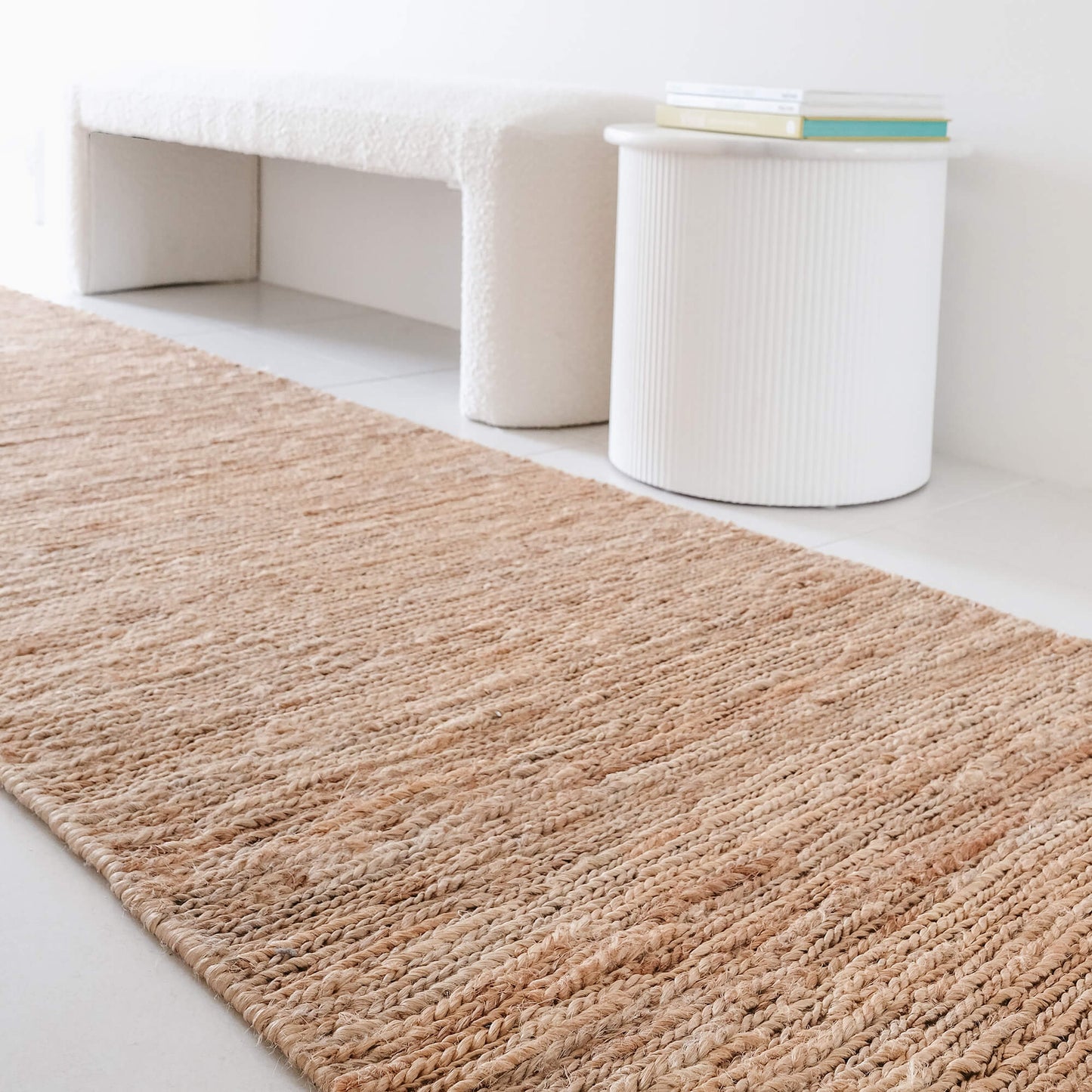 Raven Natural Tan Braided Jute Runner Rug