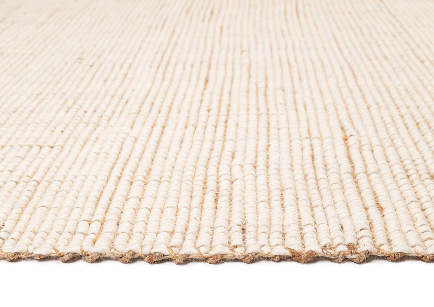 Reema Ivory Cream Jute and Wool Textured Rug