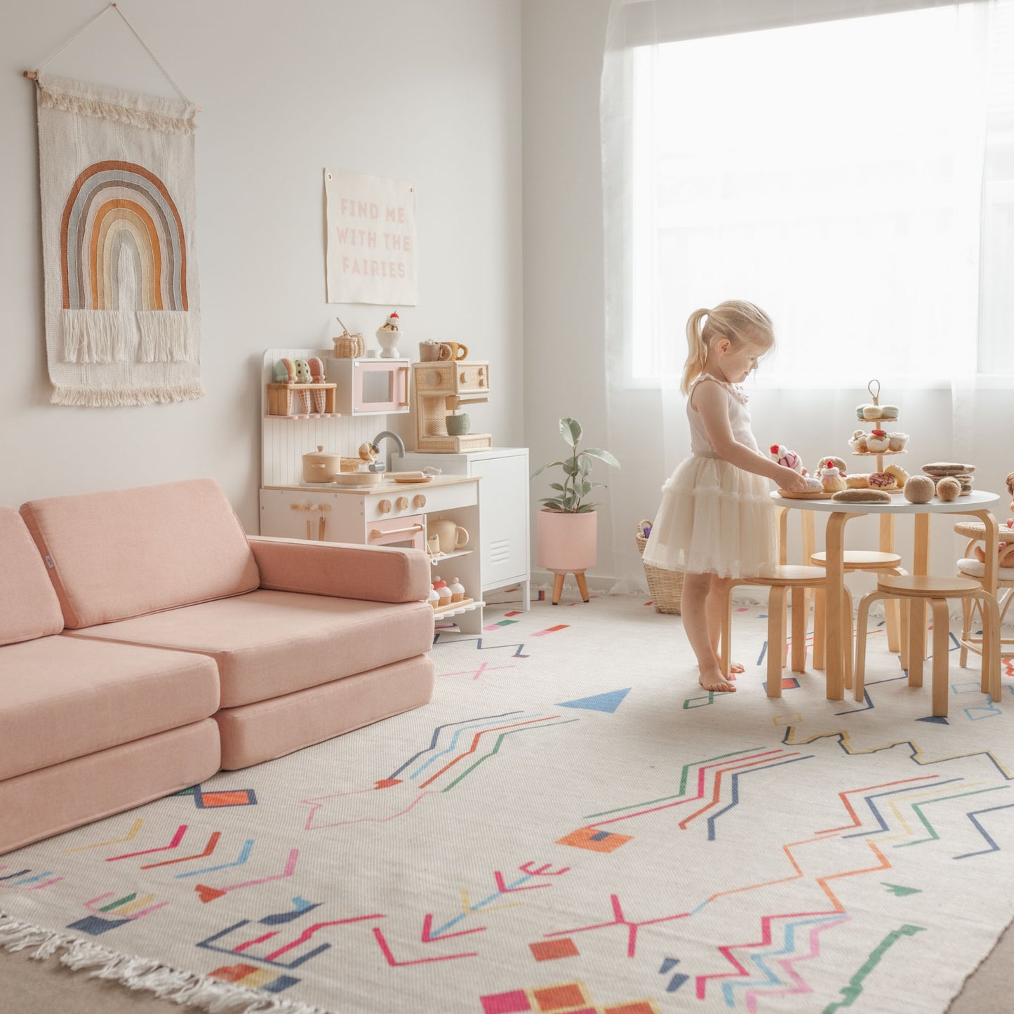 Remi Ivory Multi-Colour Abstract Tribal Indoor Outdoor Rug