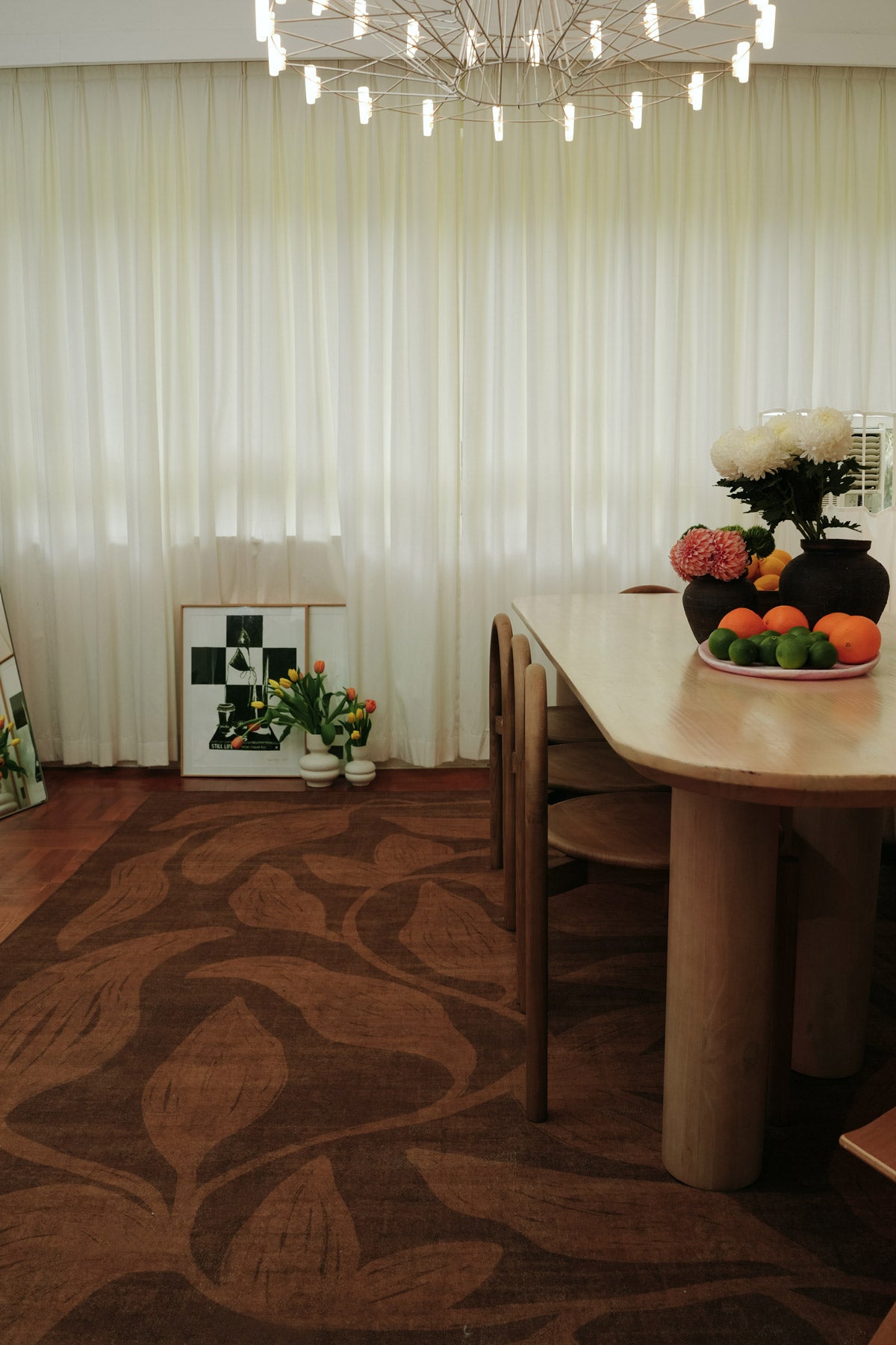 Rhea Brown Botanical Washable Rug