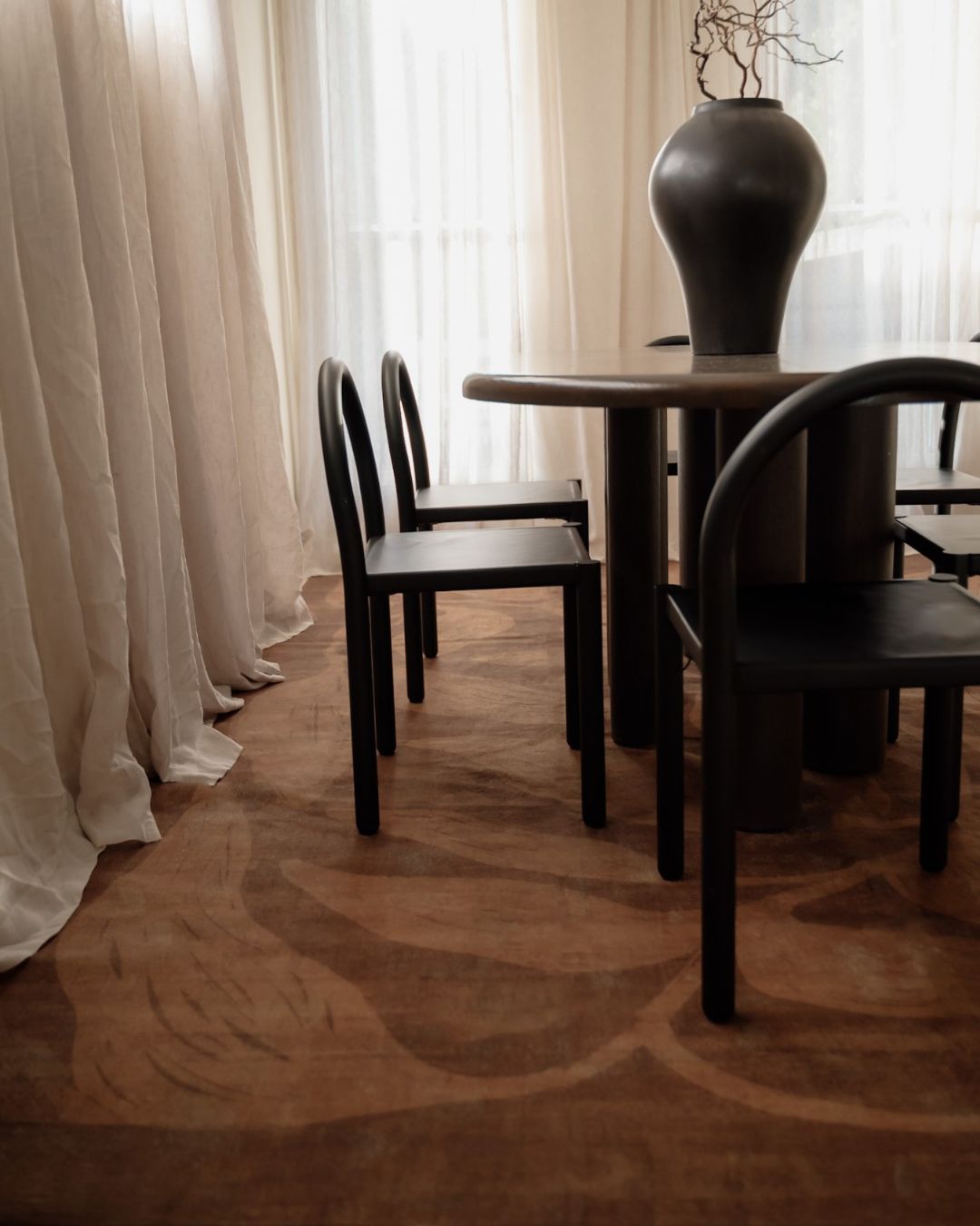 Rhea Brown Botanical Washable Rug