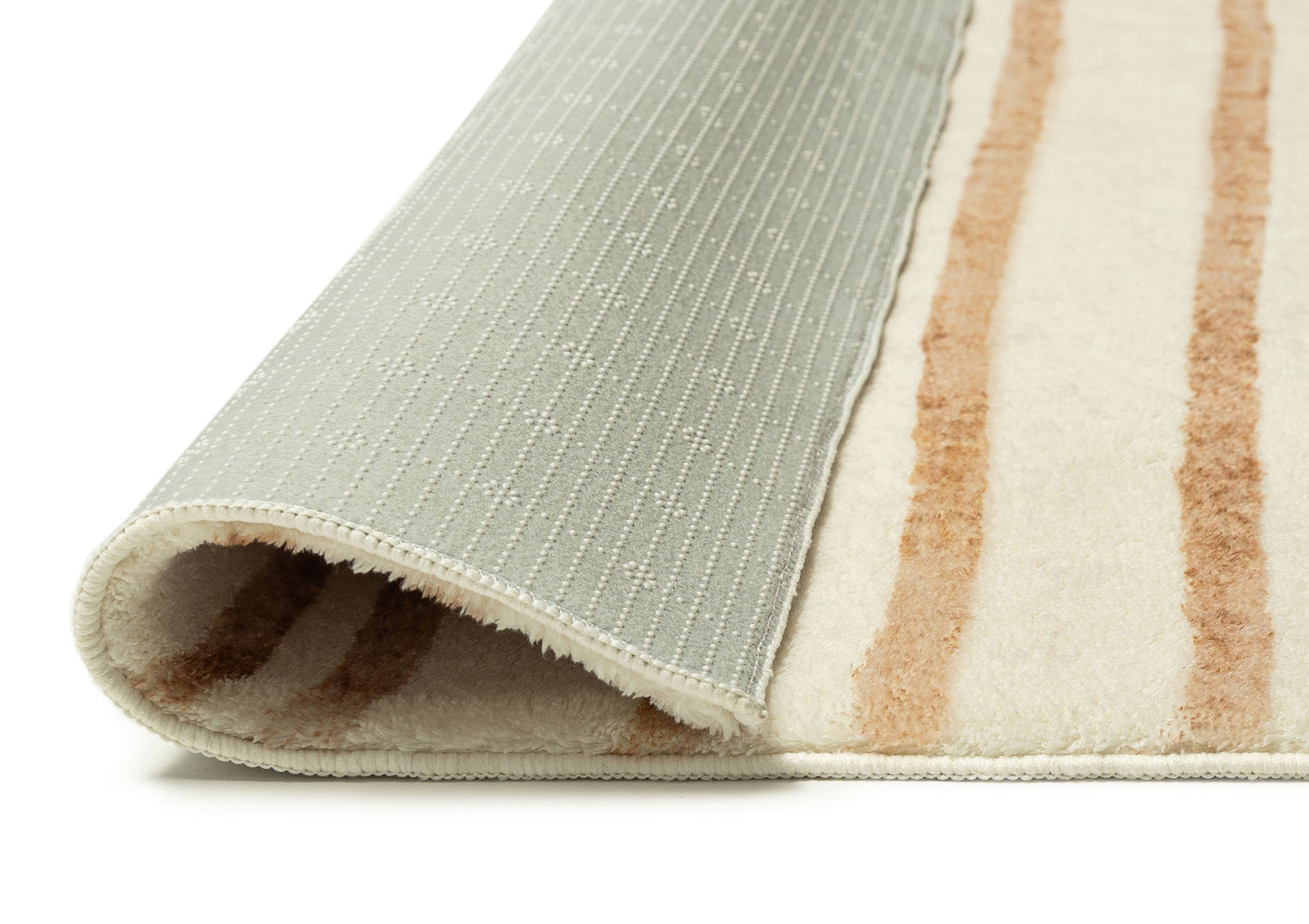 Rhow Neutral Striped Washable Rug