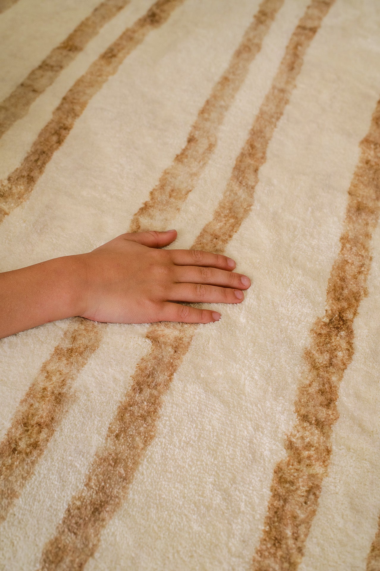 Rhow Neutral Striped Washable Rug