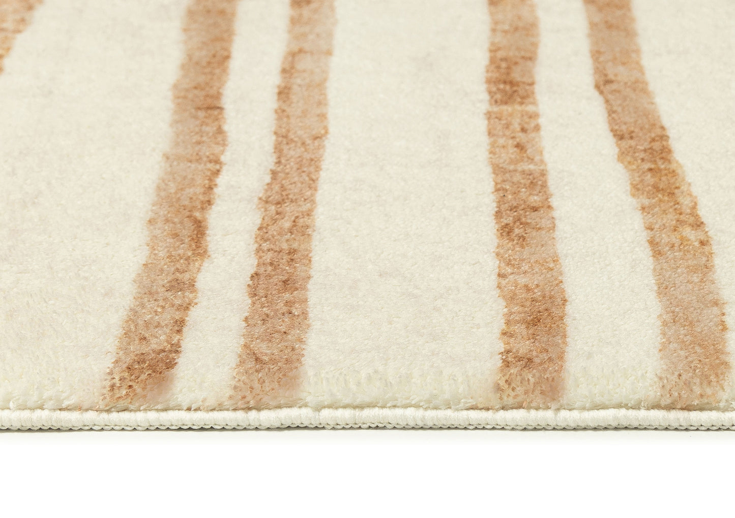 Rhow Neutral Striped Washable Rug