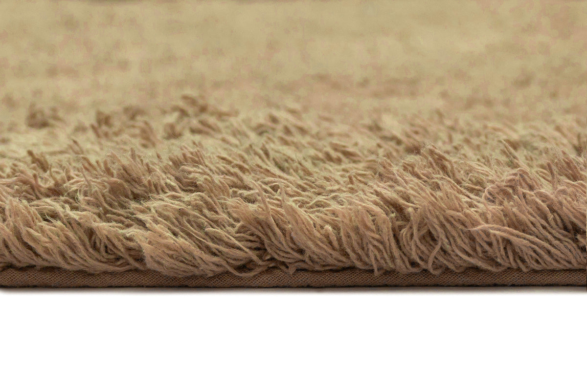 Ricki Beige Shag Border Bath Mat