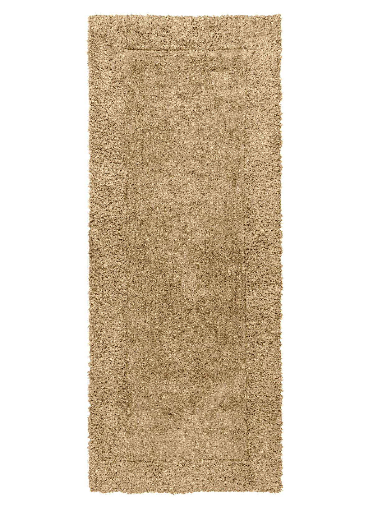 Ricki Beige Shag Border Bath Mat