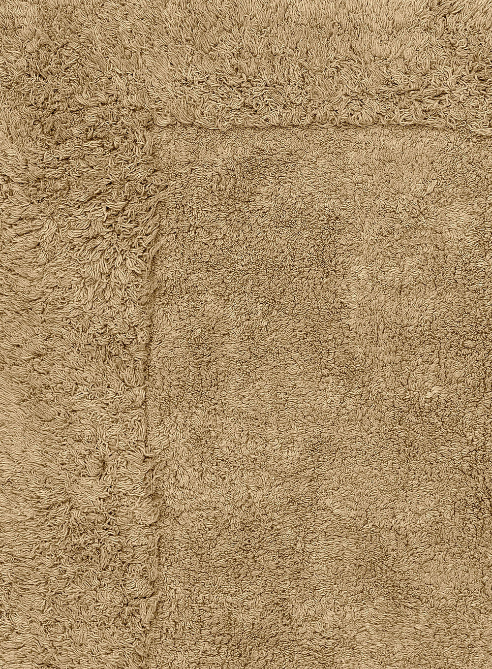 Ricki Beige Shag Border Bath Mat