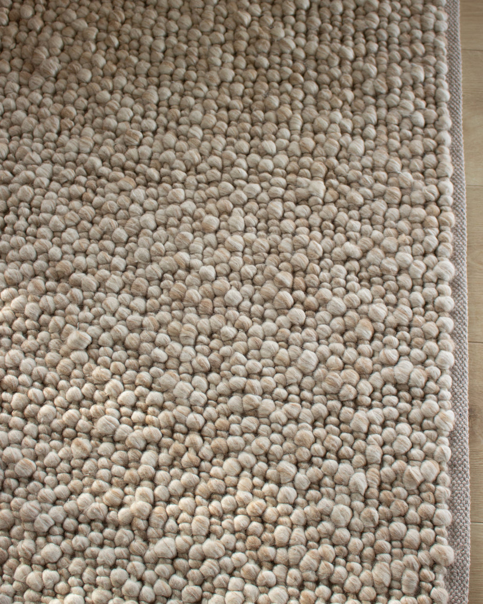 Rila Cream and Beige Marbled Wool Rug