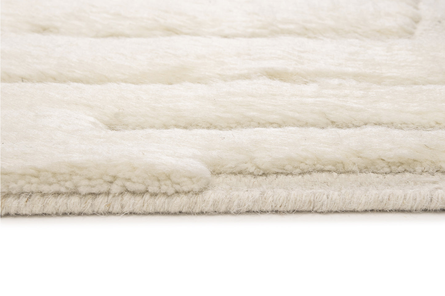 Rolini Ivory Abstract Textured Wool Rug