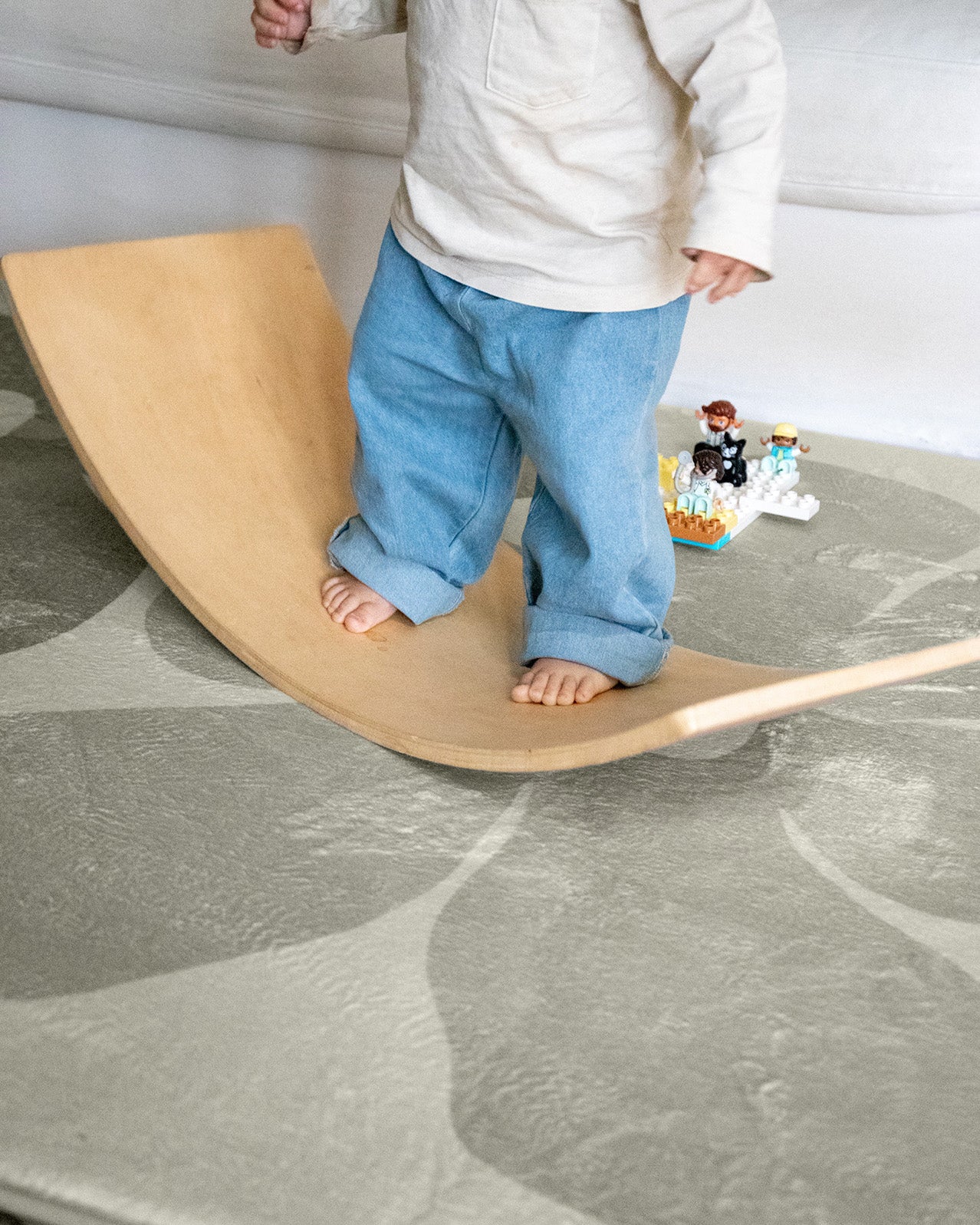 Rory Grey Green Flowers Rollie Pollie Playmat