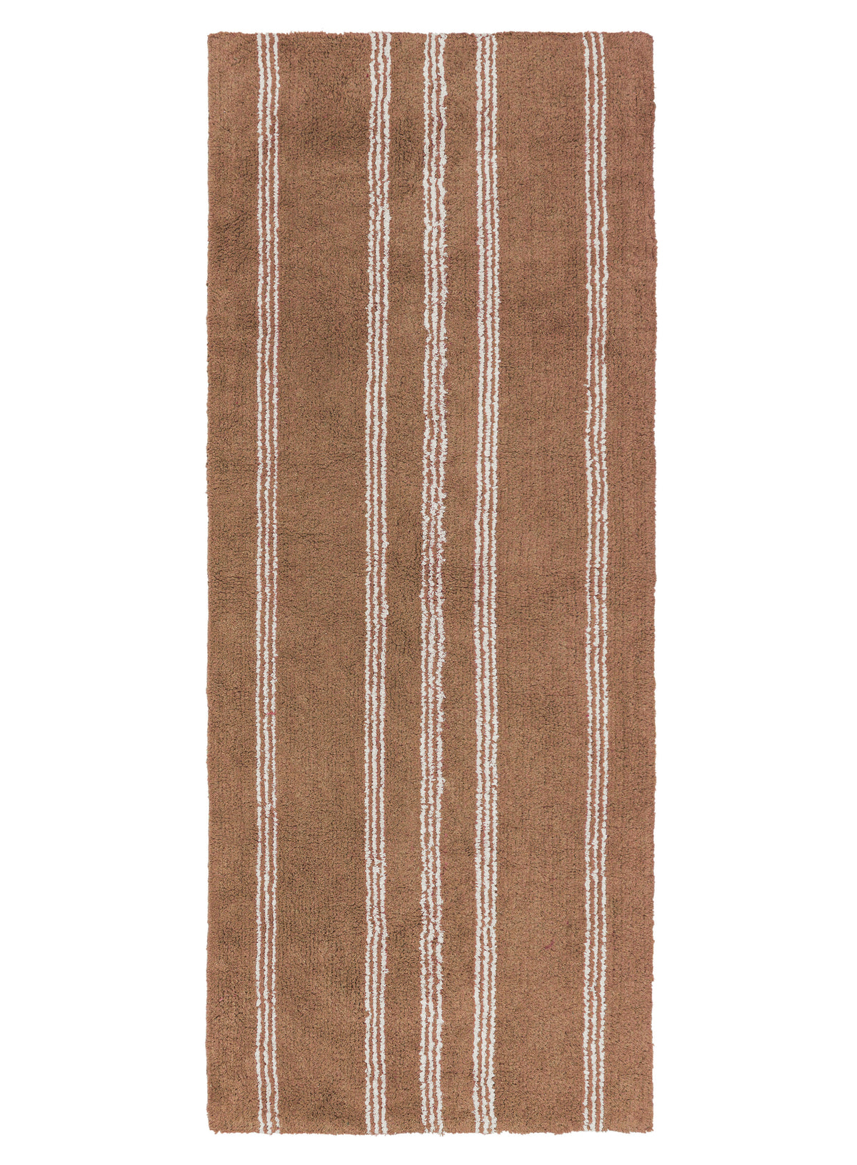 Rosenda Beige and Caramel Stripe Cotton Bath Mat