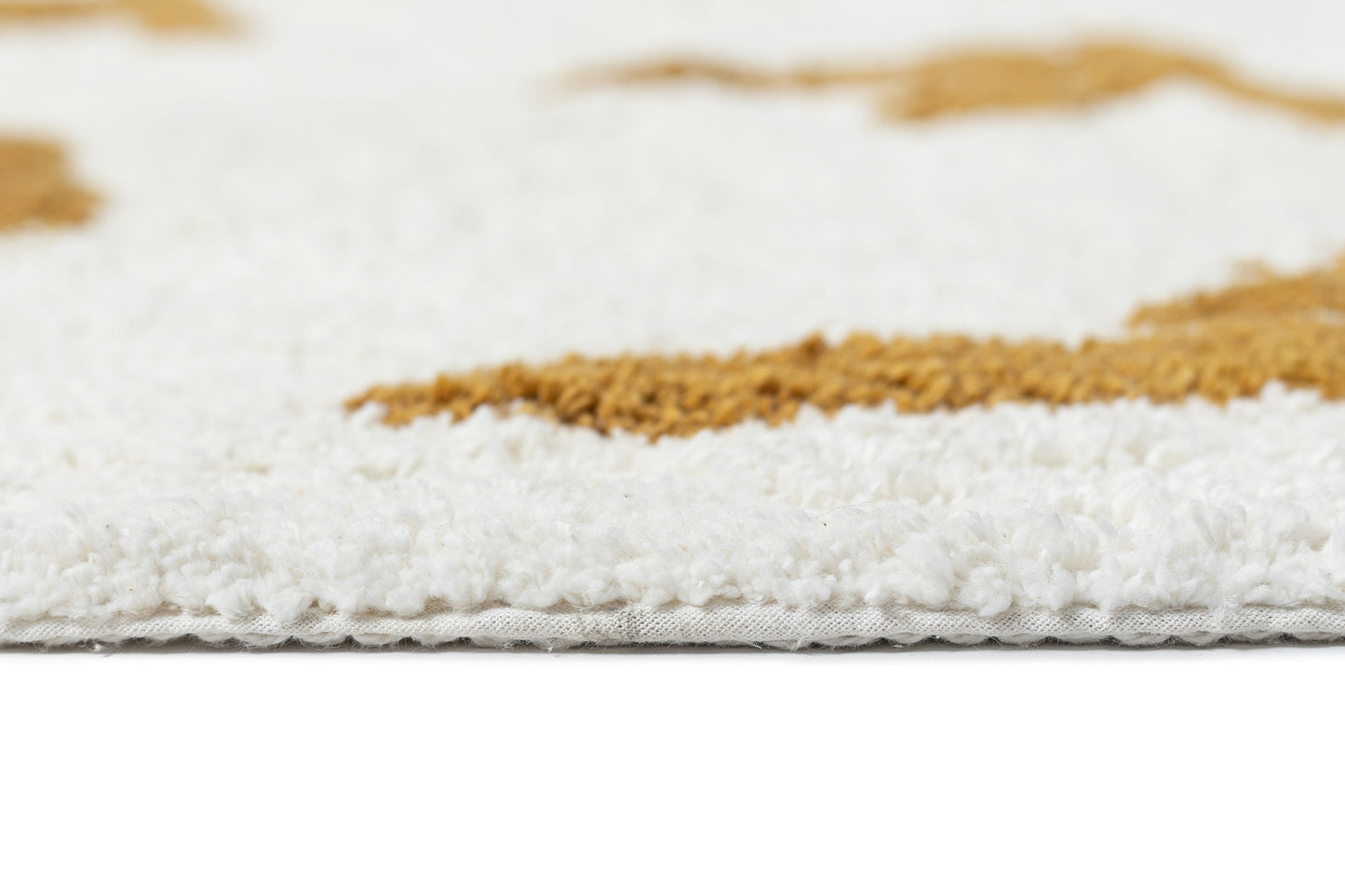 Saffron Mustard Brown Palm Tree Cotton Washable Rug