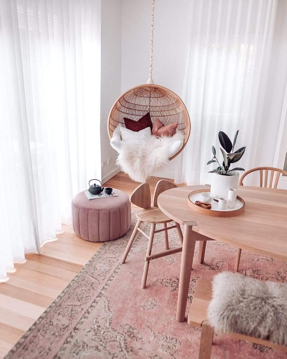 Sahara Turkish Style Pink Distressed Medallion Rug