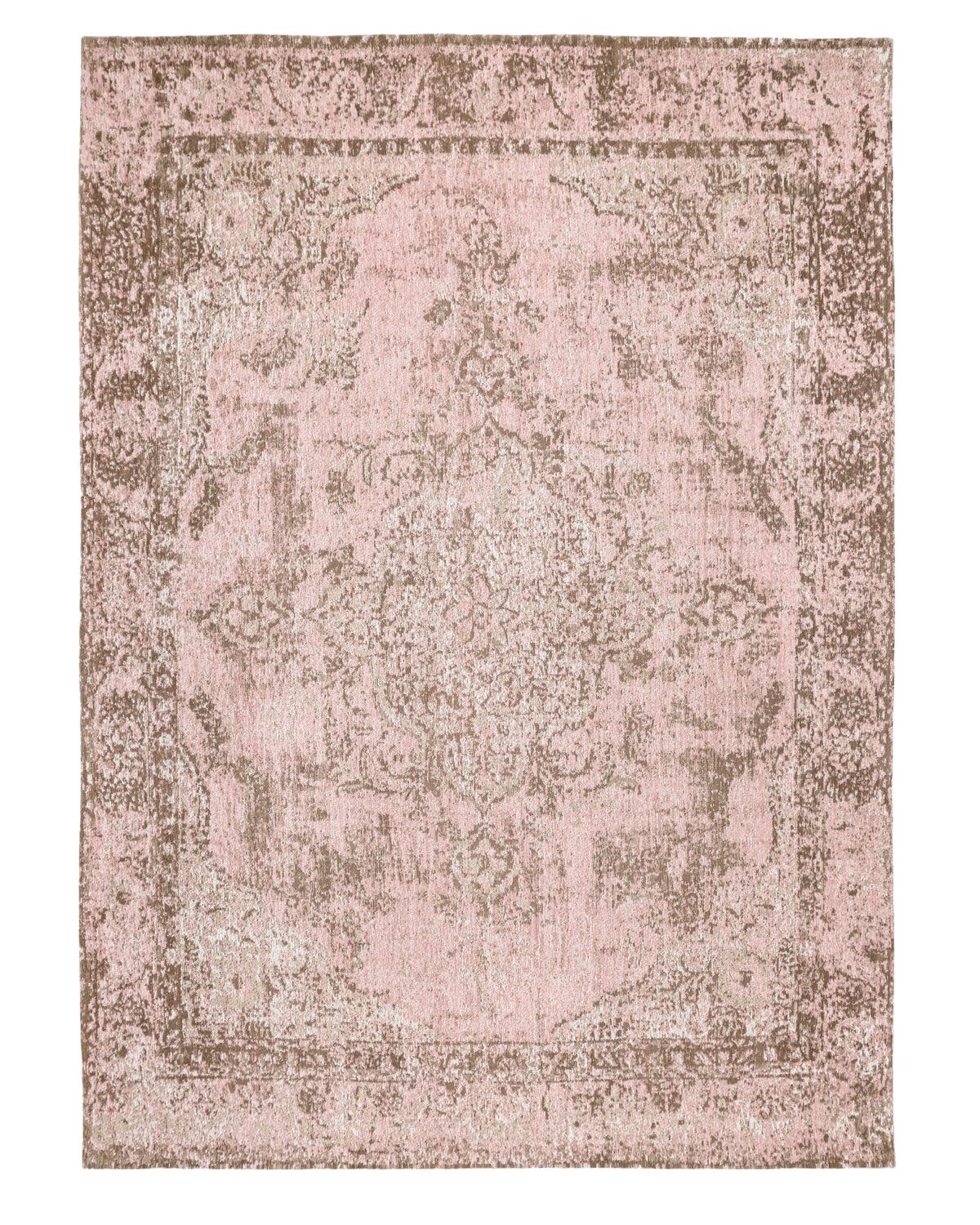 Sahara Turkish Style Pink Distressed Medallion Rug
