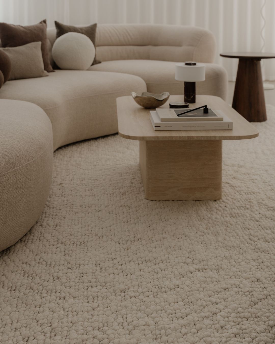 Salina Natural Ivory Pebble Loop Rug