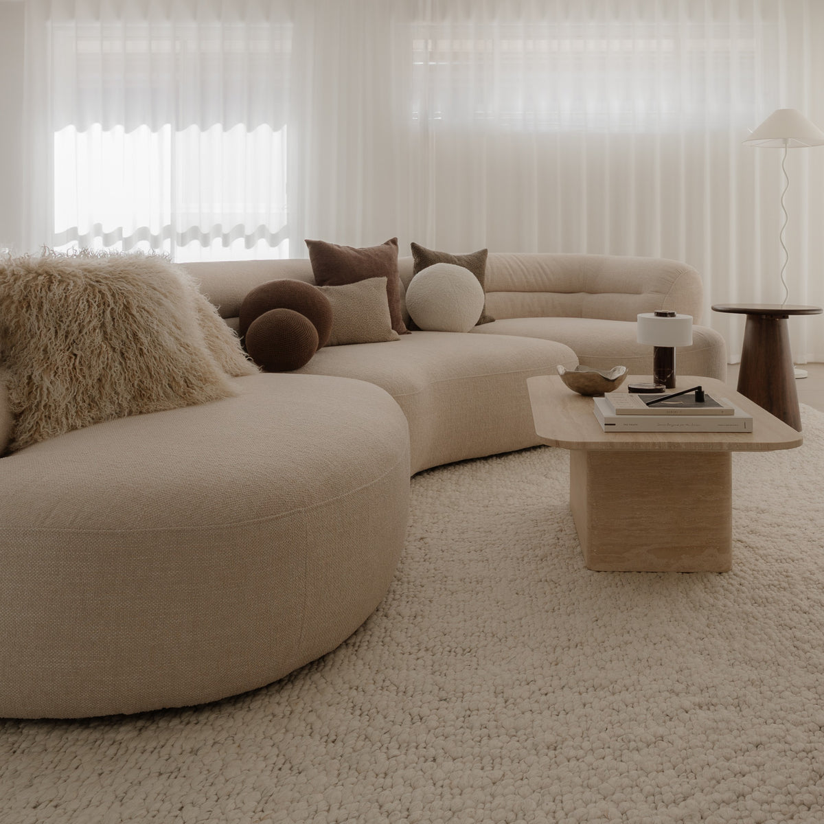 Salina Natural Ivory Pebble Loop Rug