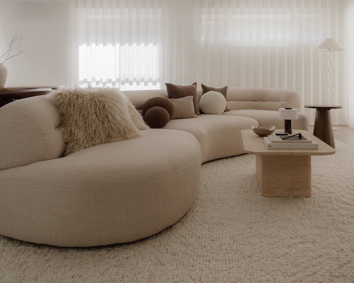 Salina Natural Ivory Pebble Loop Rug