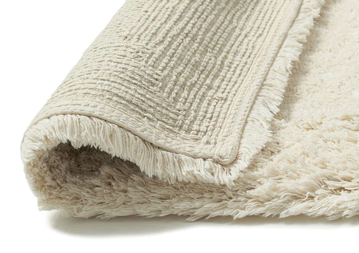 Sally Coconut Milk Shag Border Bath Mat