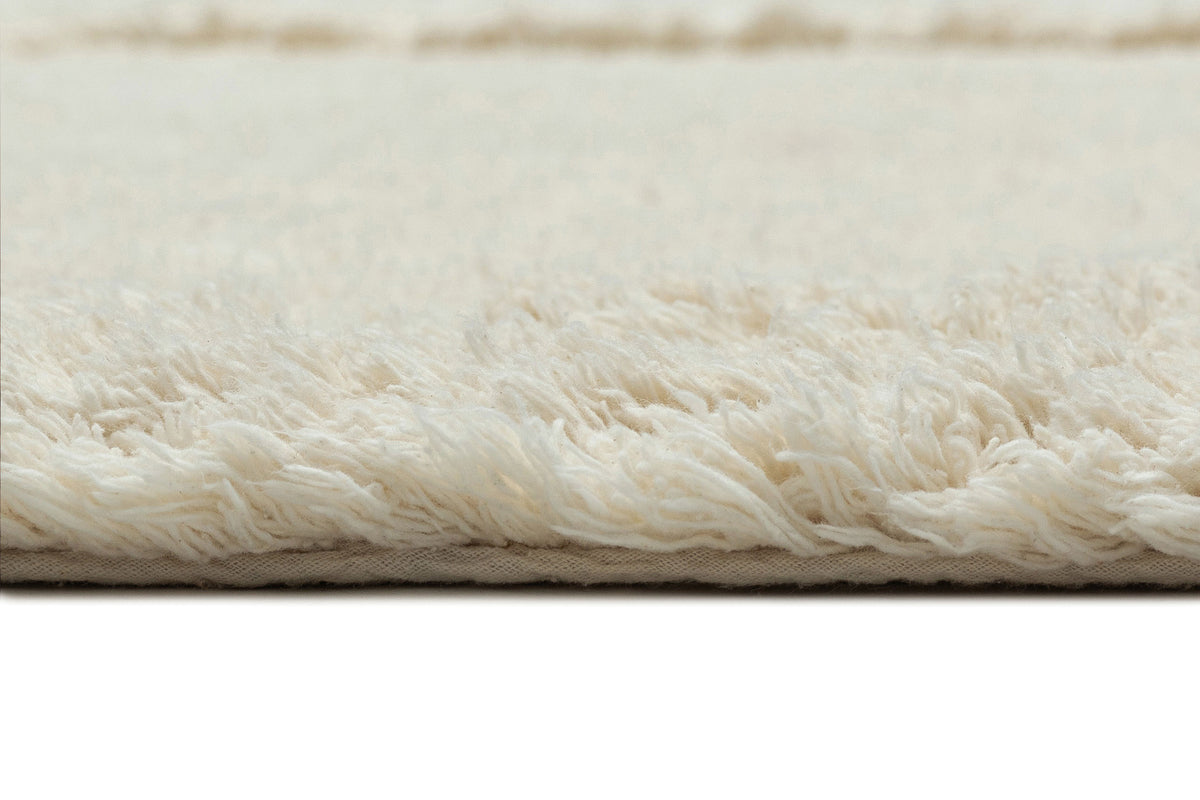 Sally Coconut Milk Shag Border Bath Mat