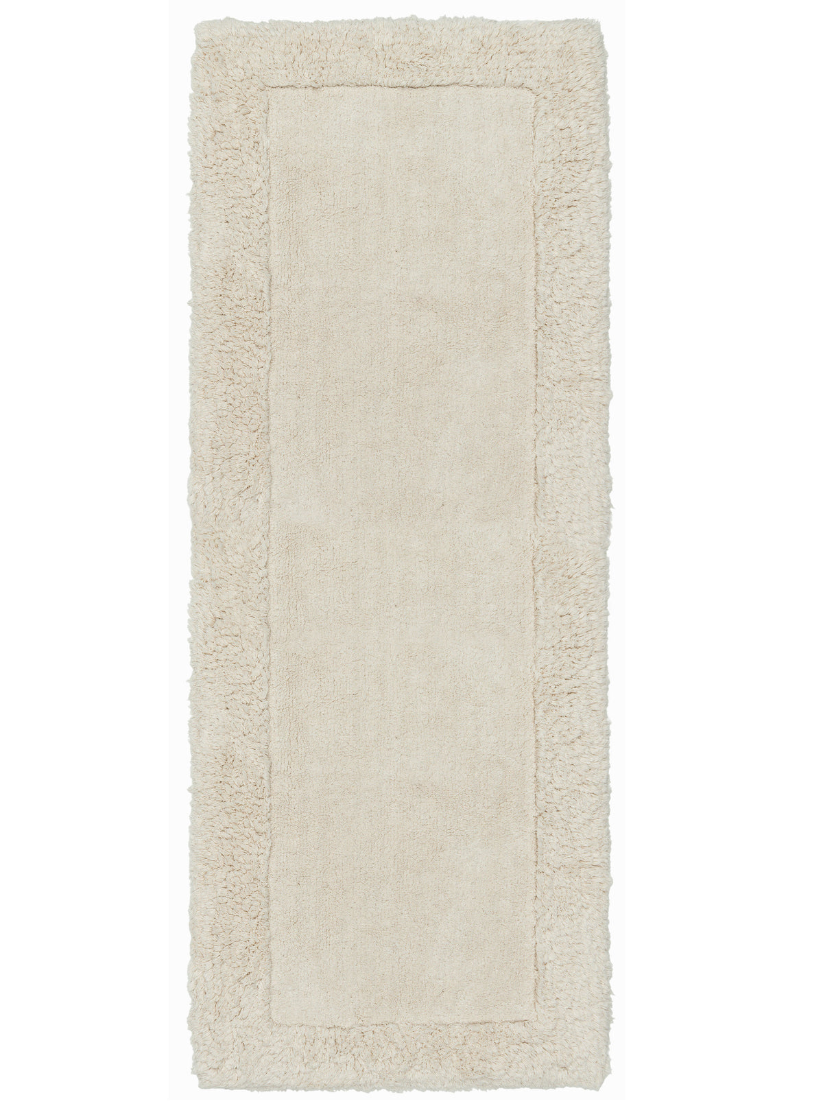 Sally Coconut Milk Shag Border Bath Mat
