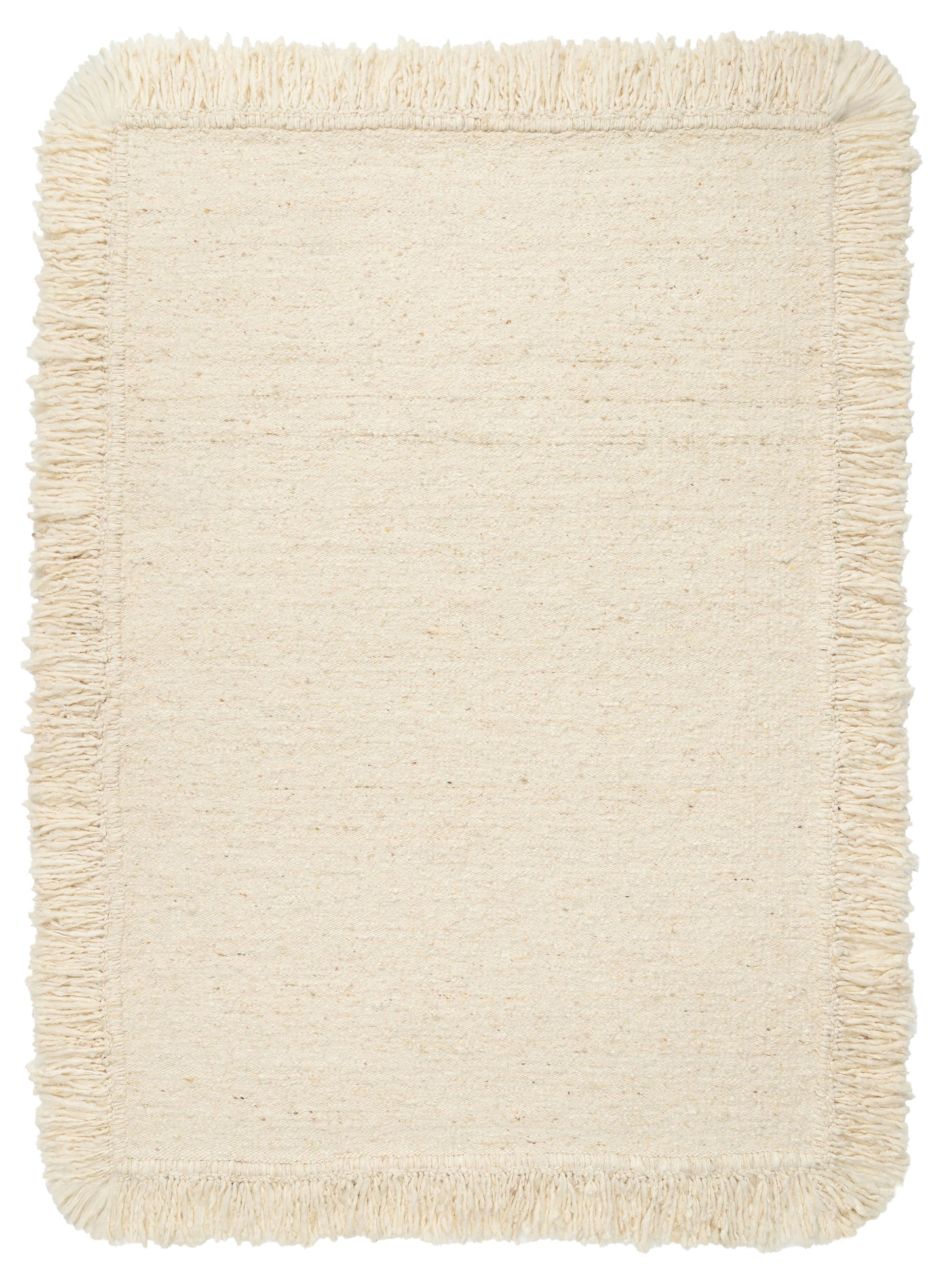 Sancha Cream Handmade Wool Fringe Rug