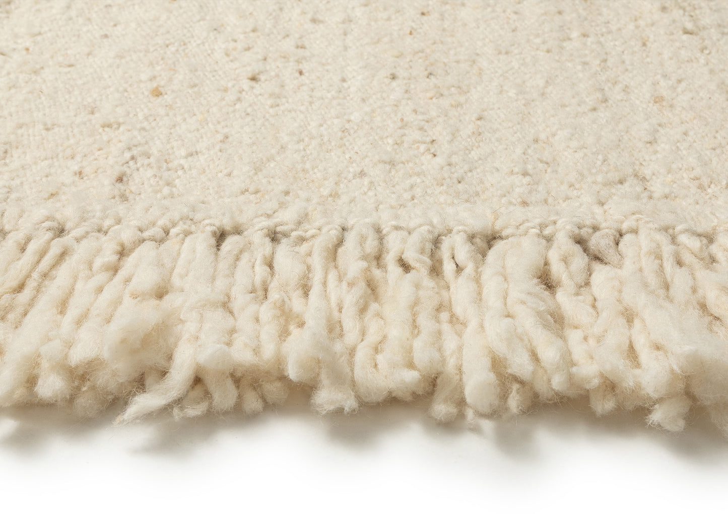Sancha Cream Handmade Wool Fringe Rug