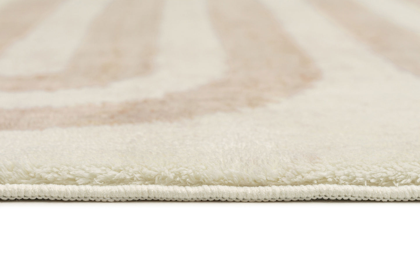Sargola Ivory Curve Pattern Washable Rug