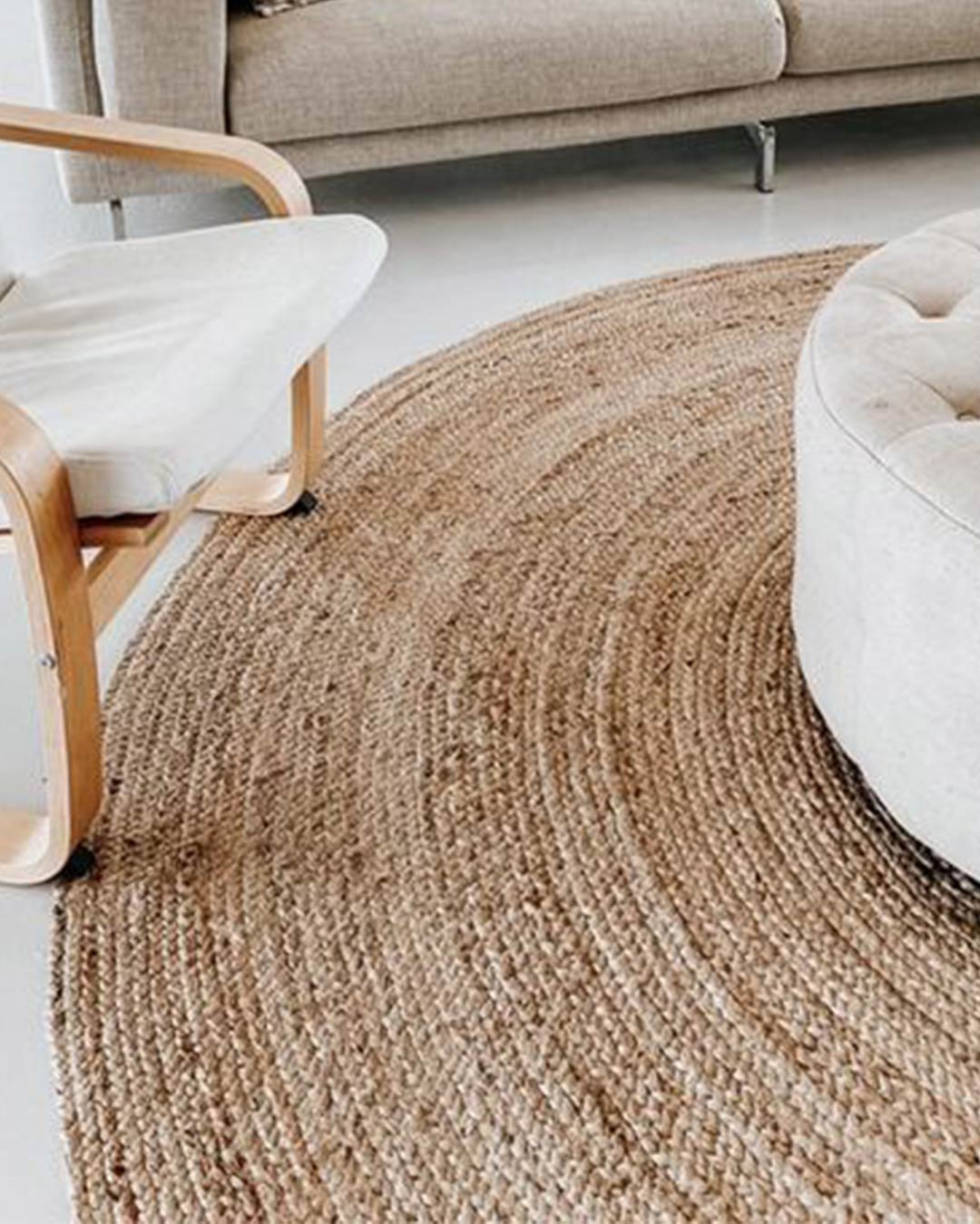 Sayulita Natural Hand-Braided Round Jute Rug