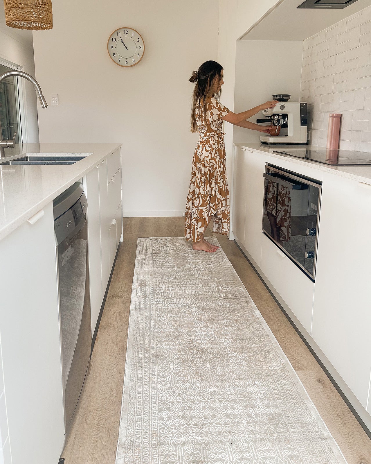 Seda Cream Ivory And Grey Traditional Floral Runner Rug