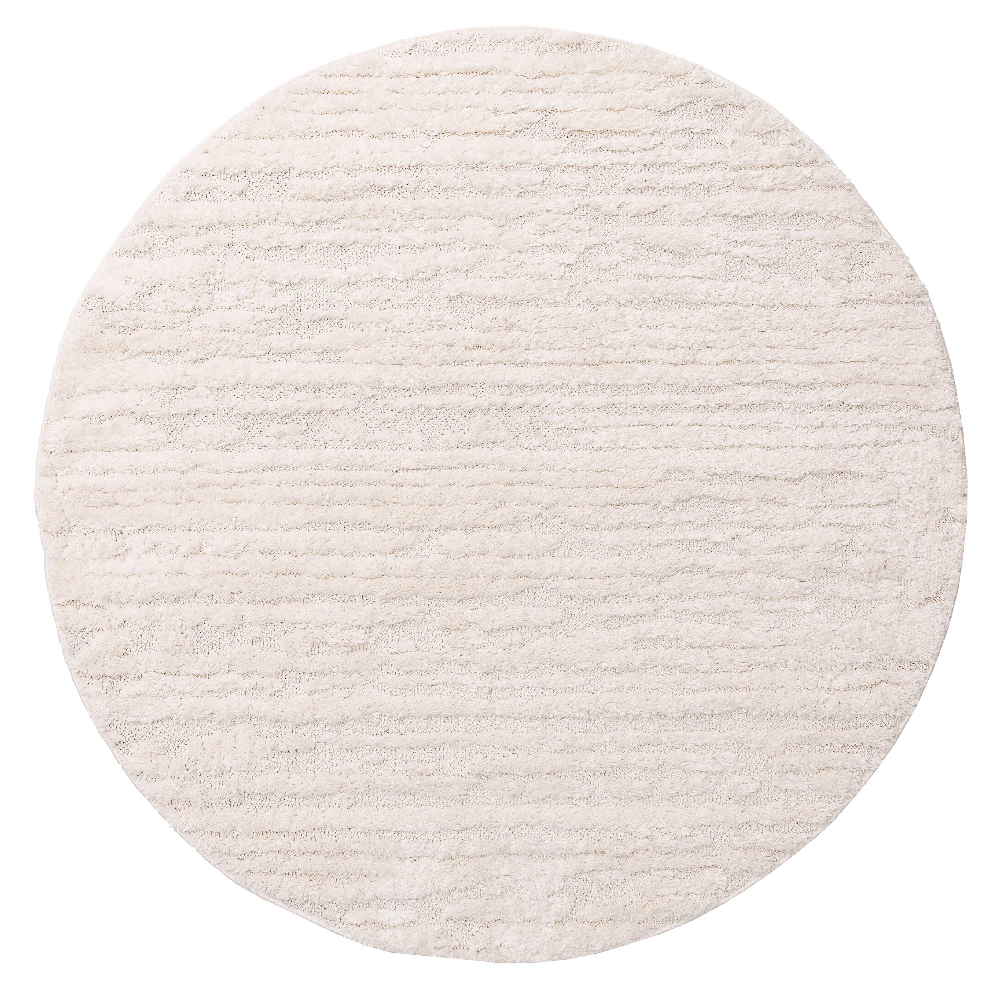 Serena Ivory Cream Textured Round Rug