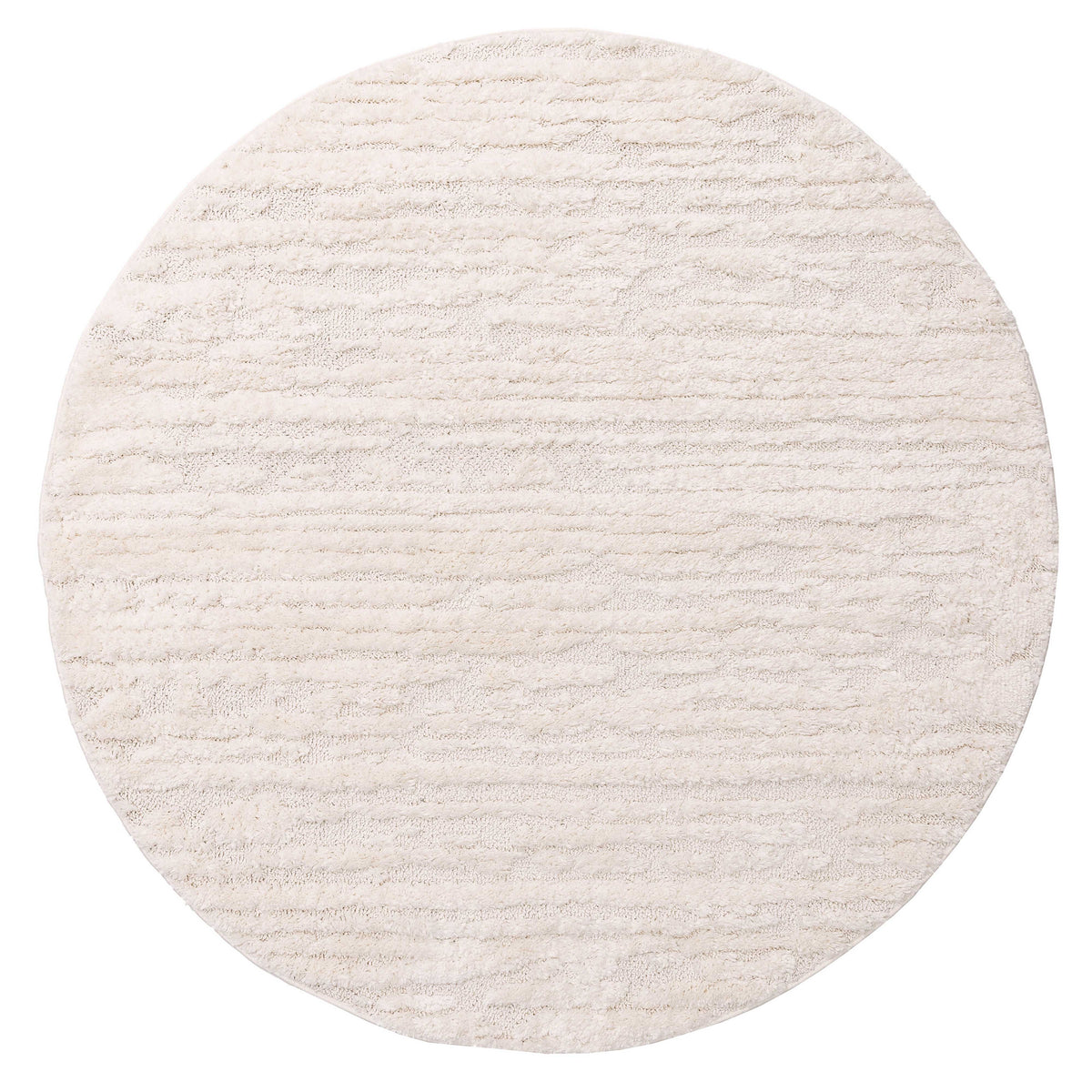 Textured Neutral Round Rug Serena Ivory Cream Textured Round Rug