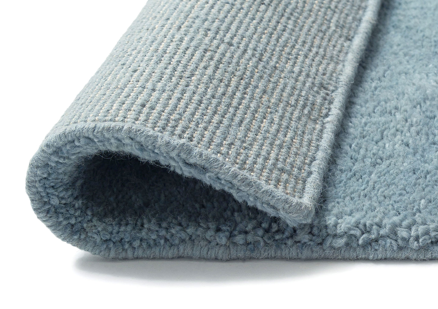 Serenity Blue Wiggle Border Wool Rug
