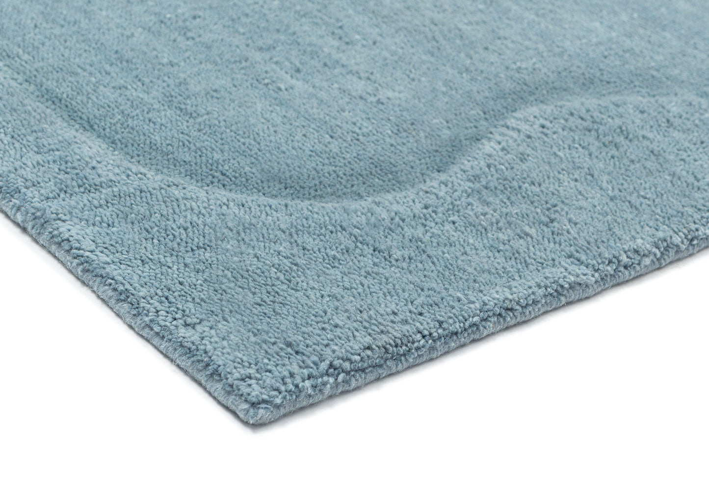 Serenity Blue Wiggle Border Wool Rug